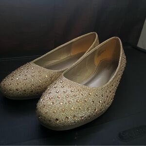 Dominique Gold Embellished Flats